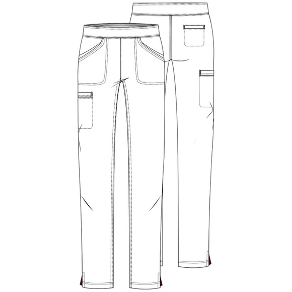 HeartSoul Women’s Mid Rise Pull On Scrub Pant Style HS075P Black Petite S or Med - Picture 2 of 7